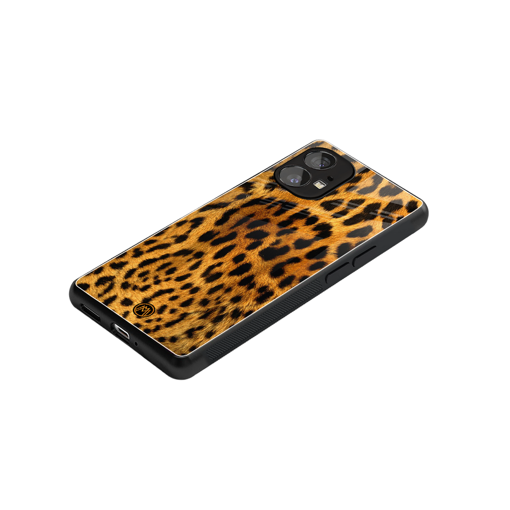 leopard fur back phone cover | glass case for nothing phone 1