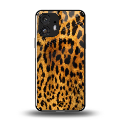 leopard fur back phone cover | glass case for nothing phone 2