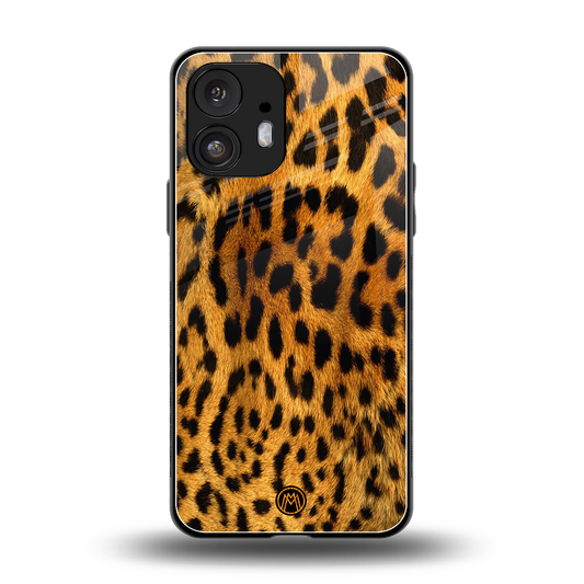 leopard fur back phone cover | glass case for nothing phone 2