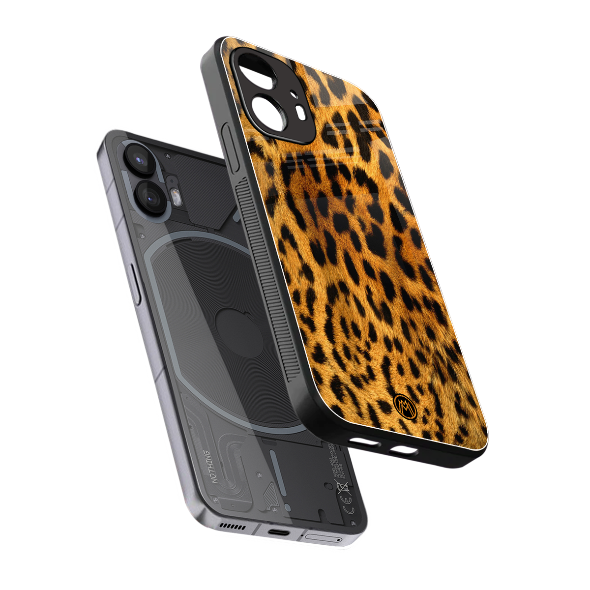 leopard fur back phone cover | glass case for nothing phone 2