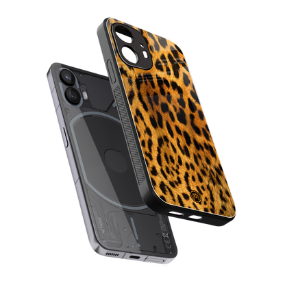 leopard fur back phone cover | glass case for nothing phone 2