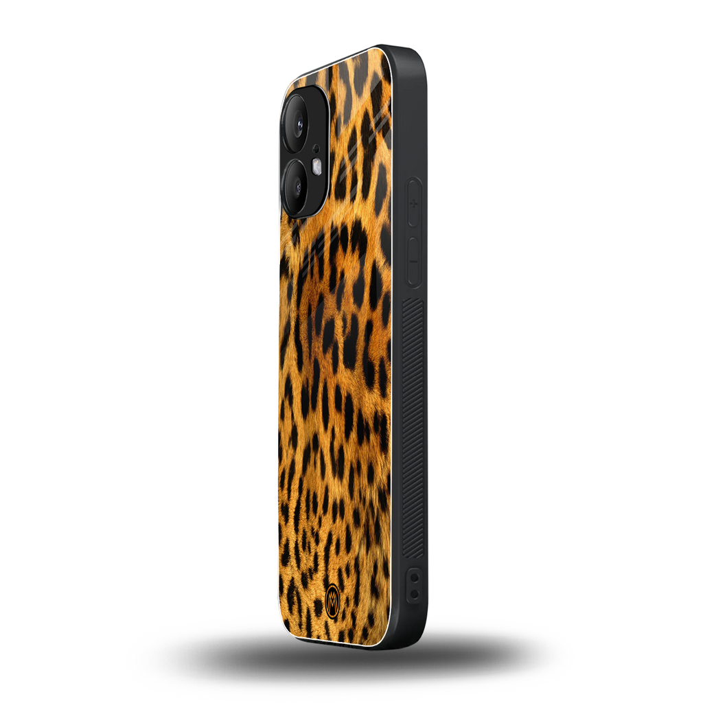 leopard fur back phone cover | glass case for nothing phone 2