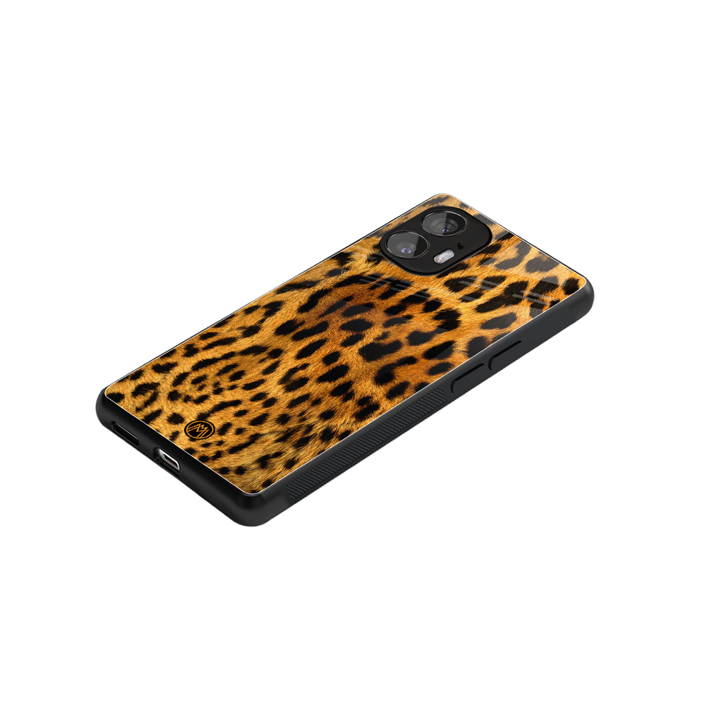 leopard fur back phone cover | glass case for nothing phone 2