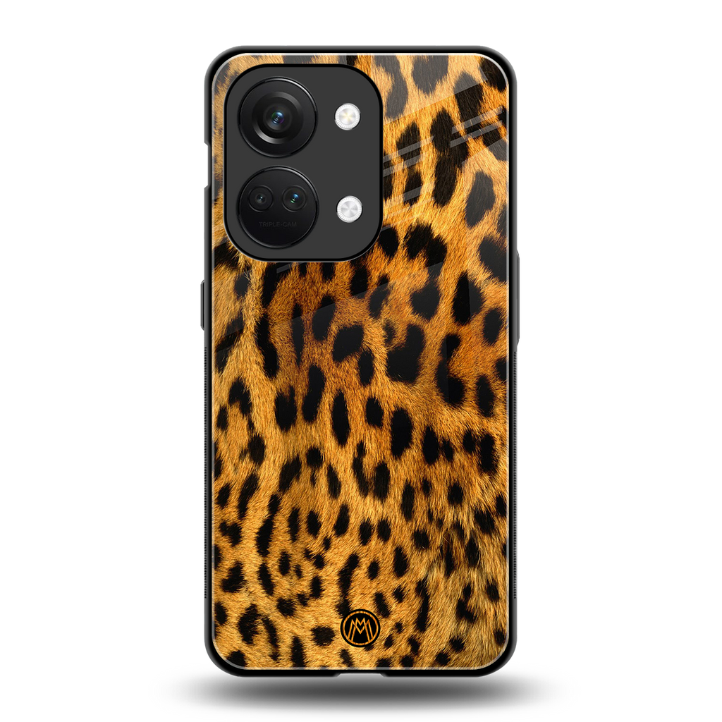 leopard fur back phone cover | glass case for oneplus nord 3