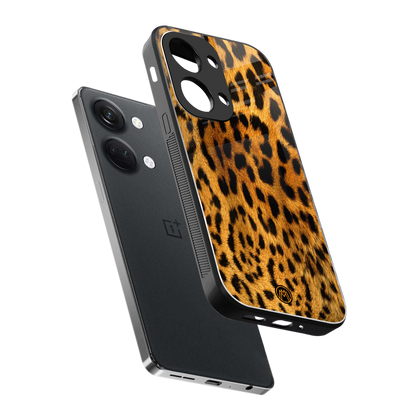 leopard fur back phone cover | glass case for oneplus nord 3