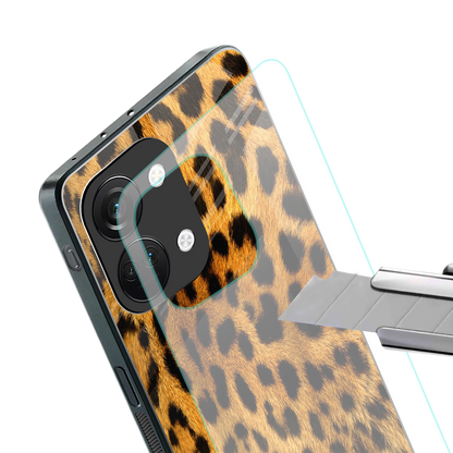 leopard fur back phone cover | glass case for oneplus nord 3