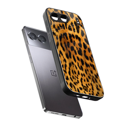 leopard fur back phone cover | glass case for oneplus nord 4