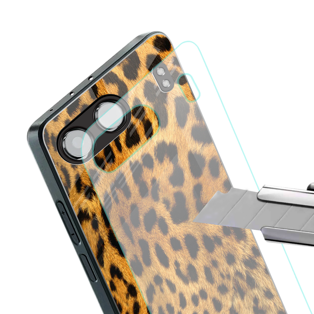 leopard fur back phone cover | glass case for oneplus nord 4