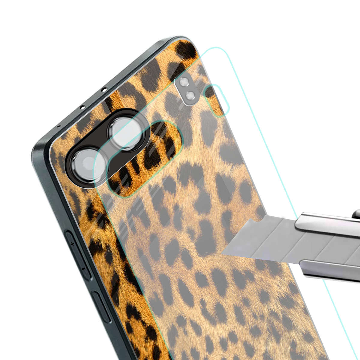 leopard fur back phone cover | glass case for oneplus nord 4