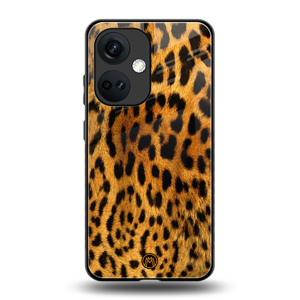 leopard fur back phone cover | glass case for oneplus nord ce 3