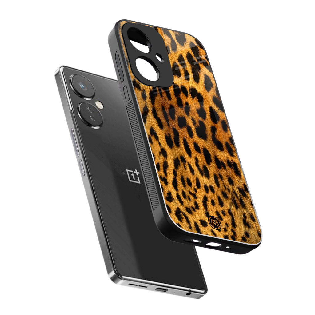 leopard fur back phone cover | glass case for oneplus nord ce 3