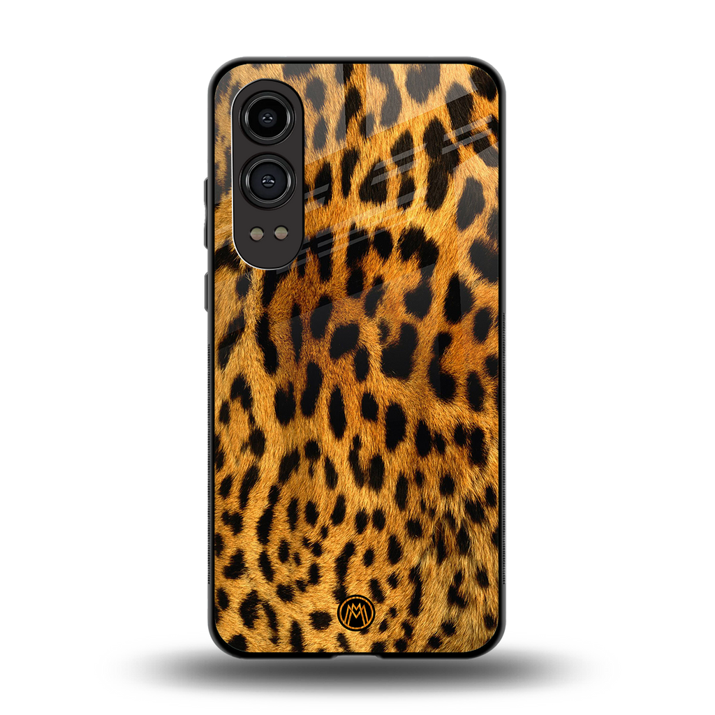 leopard fur back phone cover | glass case for oneplus nord ce 4 lite