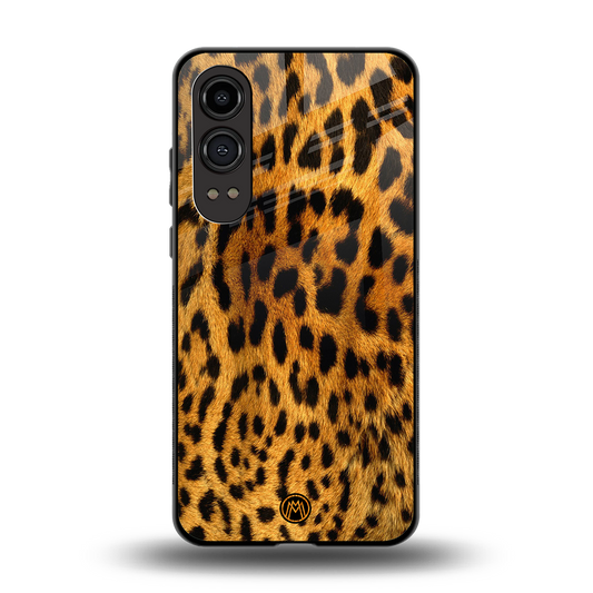 leopard fur back phone cover | glass case for oneplus nord ce 4 lite