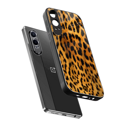 leopard fur back phone cover | glass case for oneplus nord ce 4 lite