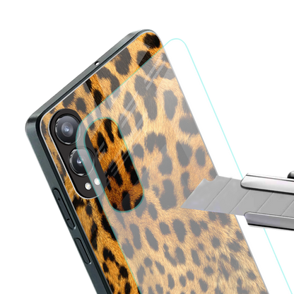 leopard fur back phone cover | glass case for oneplus nord ce 4 lite