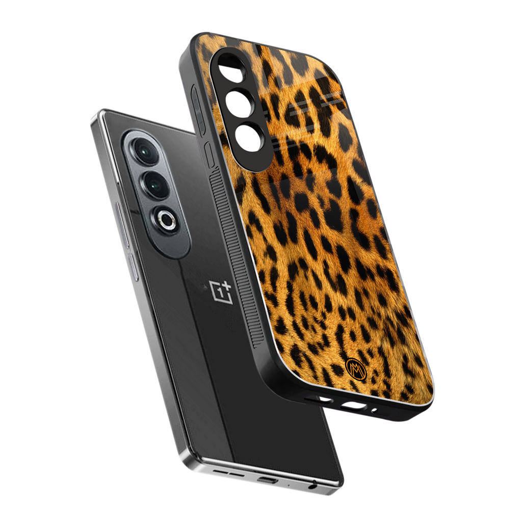leopard fur back phone cover | glass case for oneplus nord ce 4