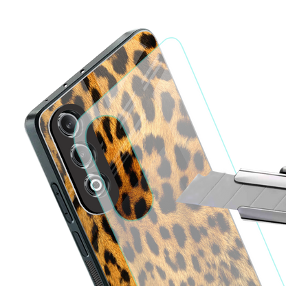 leopard fur back phone cover | glass case for oneplus nord ce 4