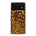 leopard fur back phone cover | glass case for google pixel 6 pro