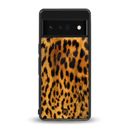leopard fur back phone cover | glass case for google pixel 6 pro