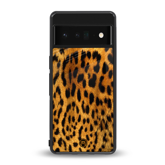 leopard fur back phone cover | glass case for google pixel 6 pro