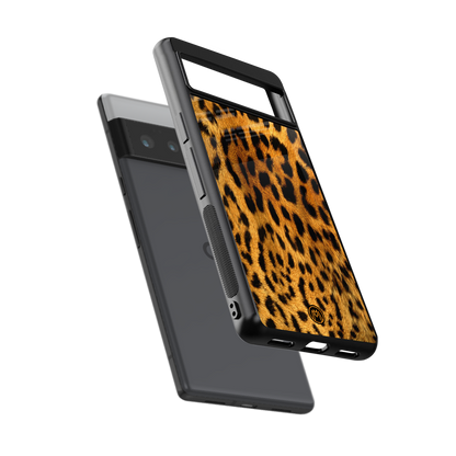 leopard fur back phone cover | glass case for google pixel 6 pro