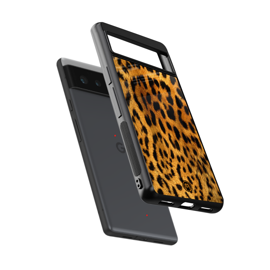 leopard fur back phone cover | glass case for google pixel 6