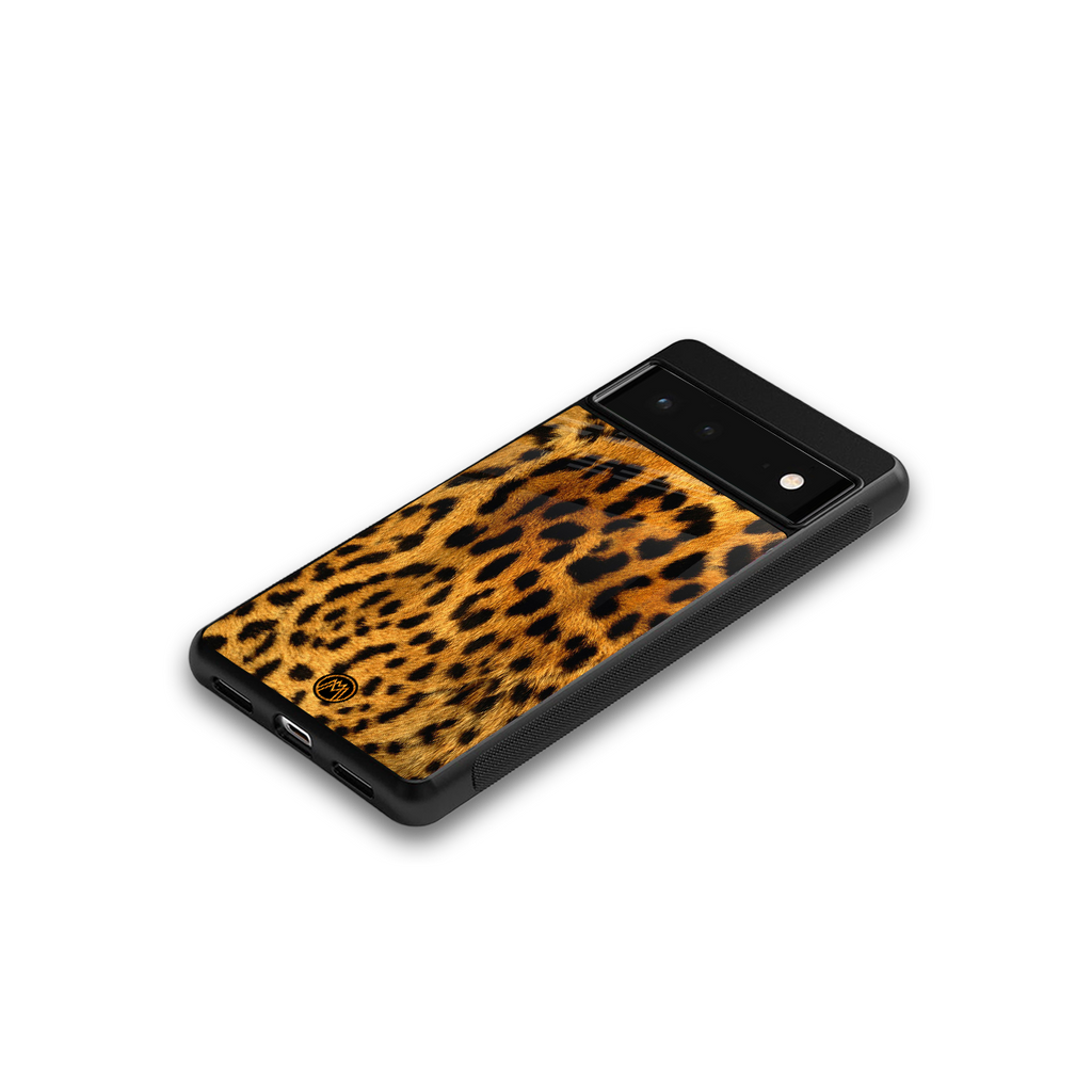 leopard fur back phone cover | glass case for google pixel 6