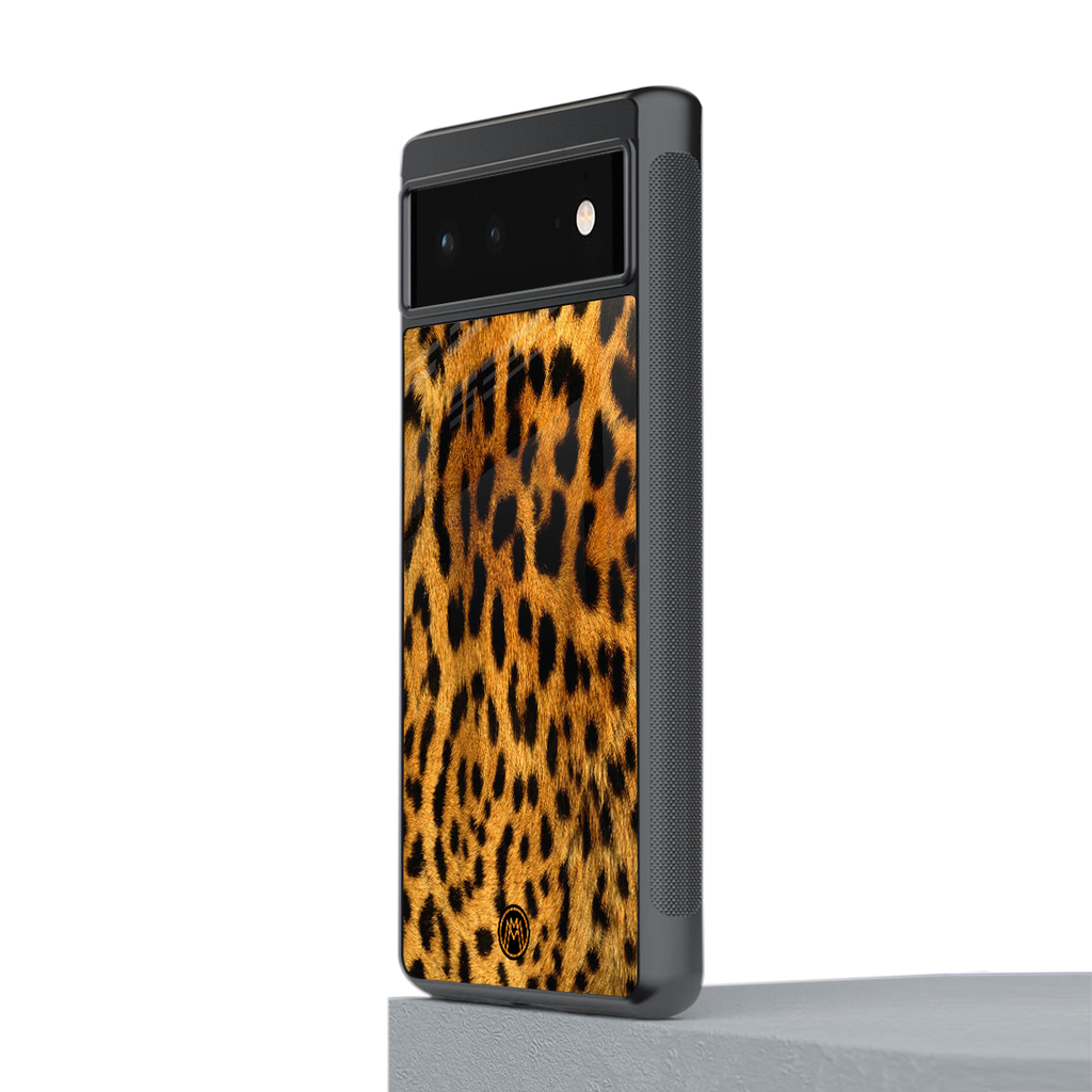 leopard fur back phone cover | glass case for google pixel 6