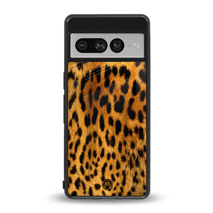 leopard fur back phone cover | glass case for google pixel 7 pro