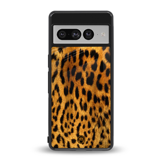 leopard fur back phone cover | glass case for google pixel 7 pro