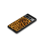 leopard fur back phone cover | glass case for google pixel 7 pro