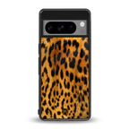 leopard fur back phone cover | glass case for google pixel 8 pro