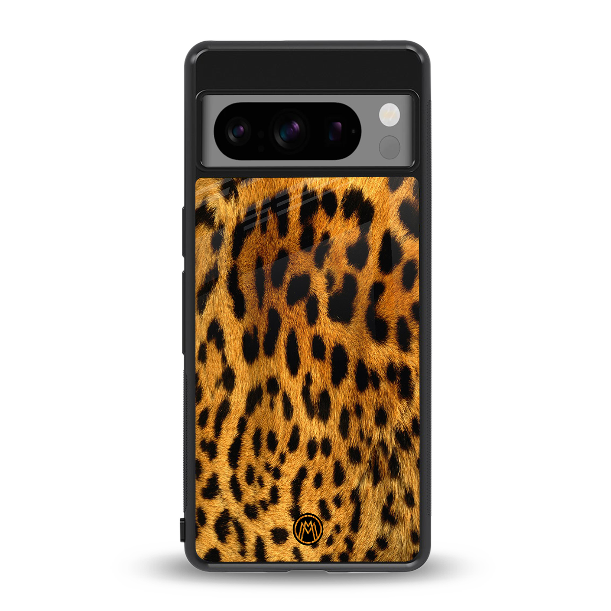 leopard fur back phone cover | glass case for google pixel 8 pro