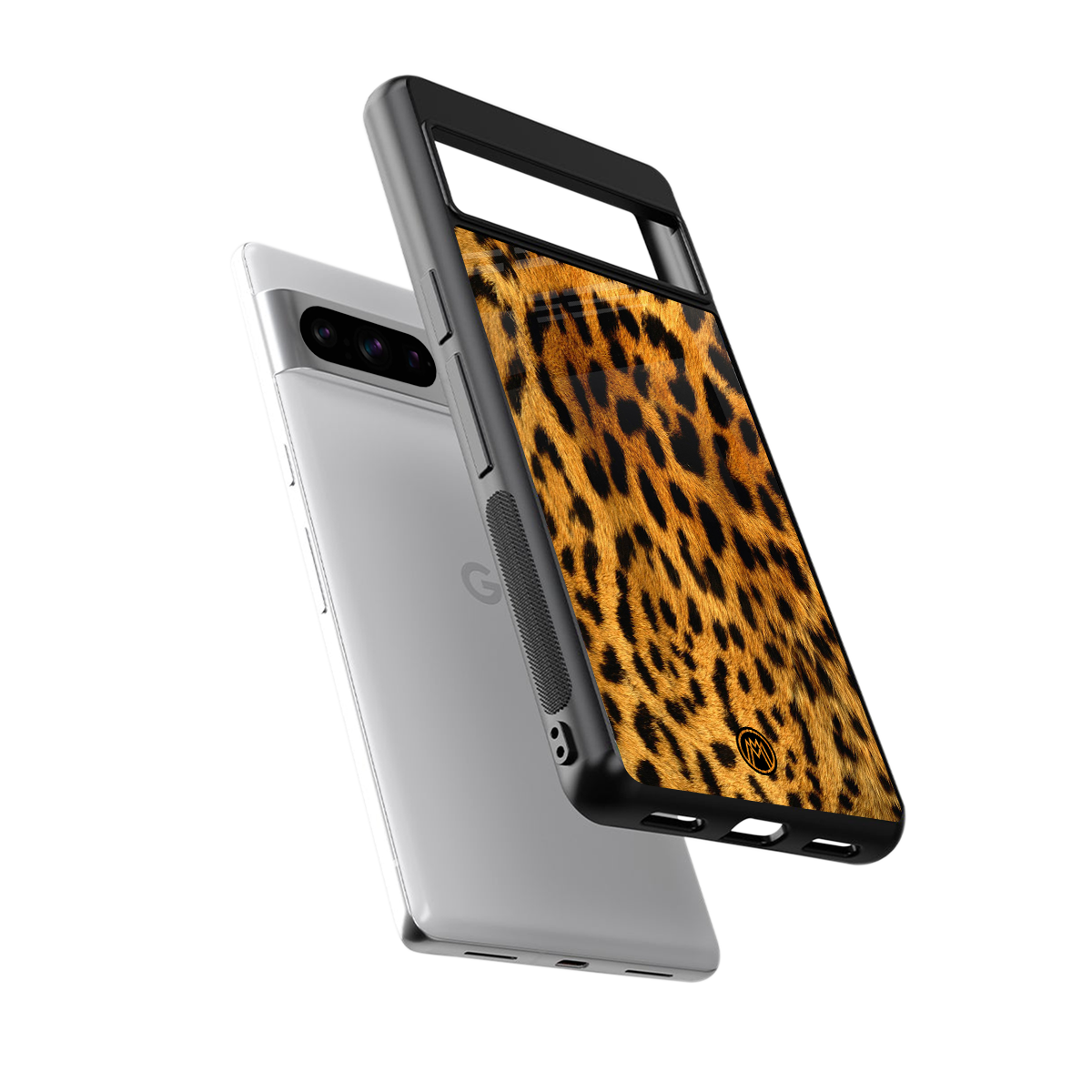 leopard fur back phone cover | glass case for google pixel 8 pro