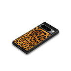 leopard fur back phone cover | glass case for google pixel 8 pro
