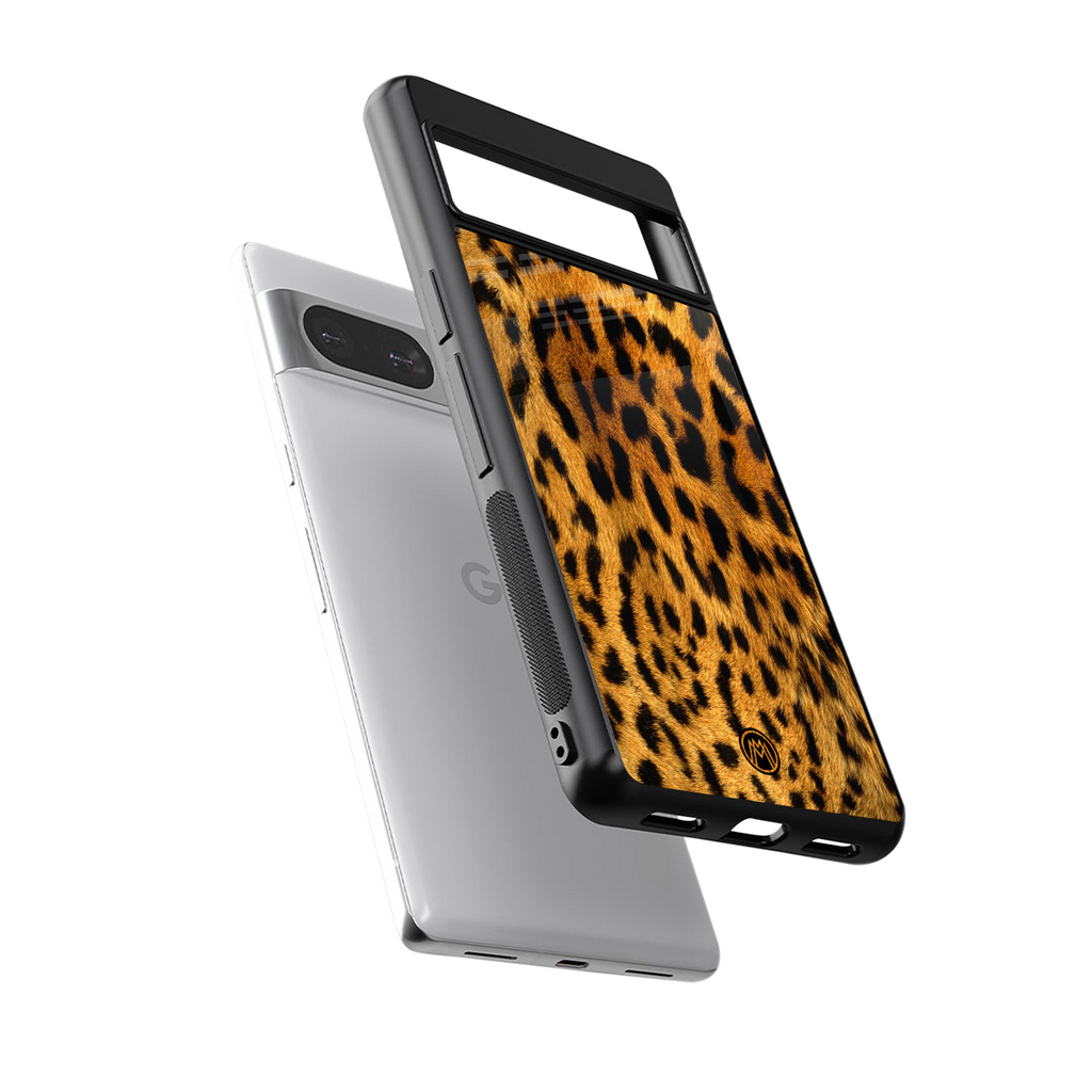 leopard fur back phone cover | glass case for Google Pixel 8