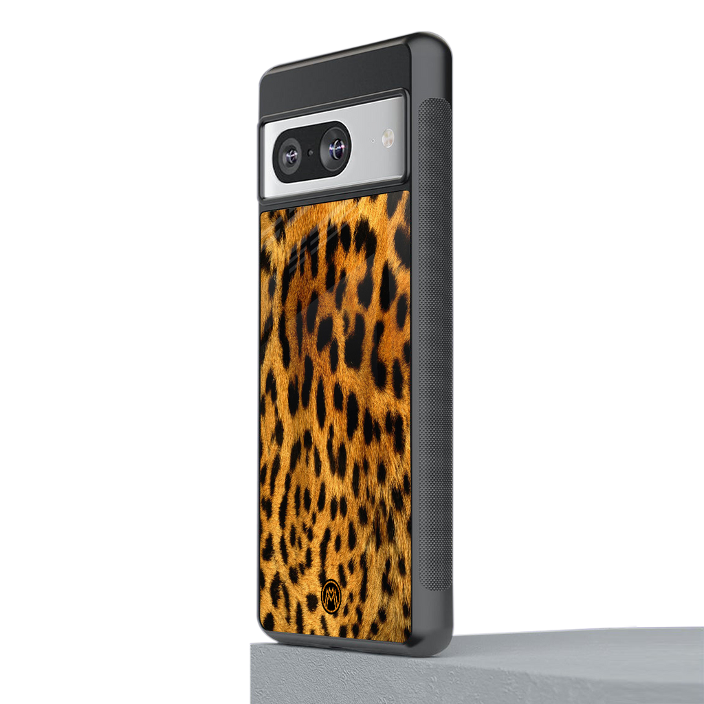 leopard fur back phone cover | glass case for Google Pixel 8