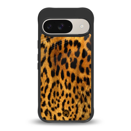 leopard fur back phone cover | glass case for google pixel 9