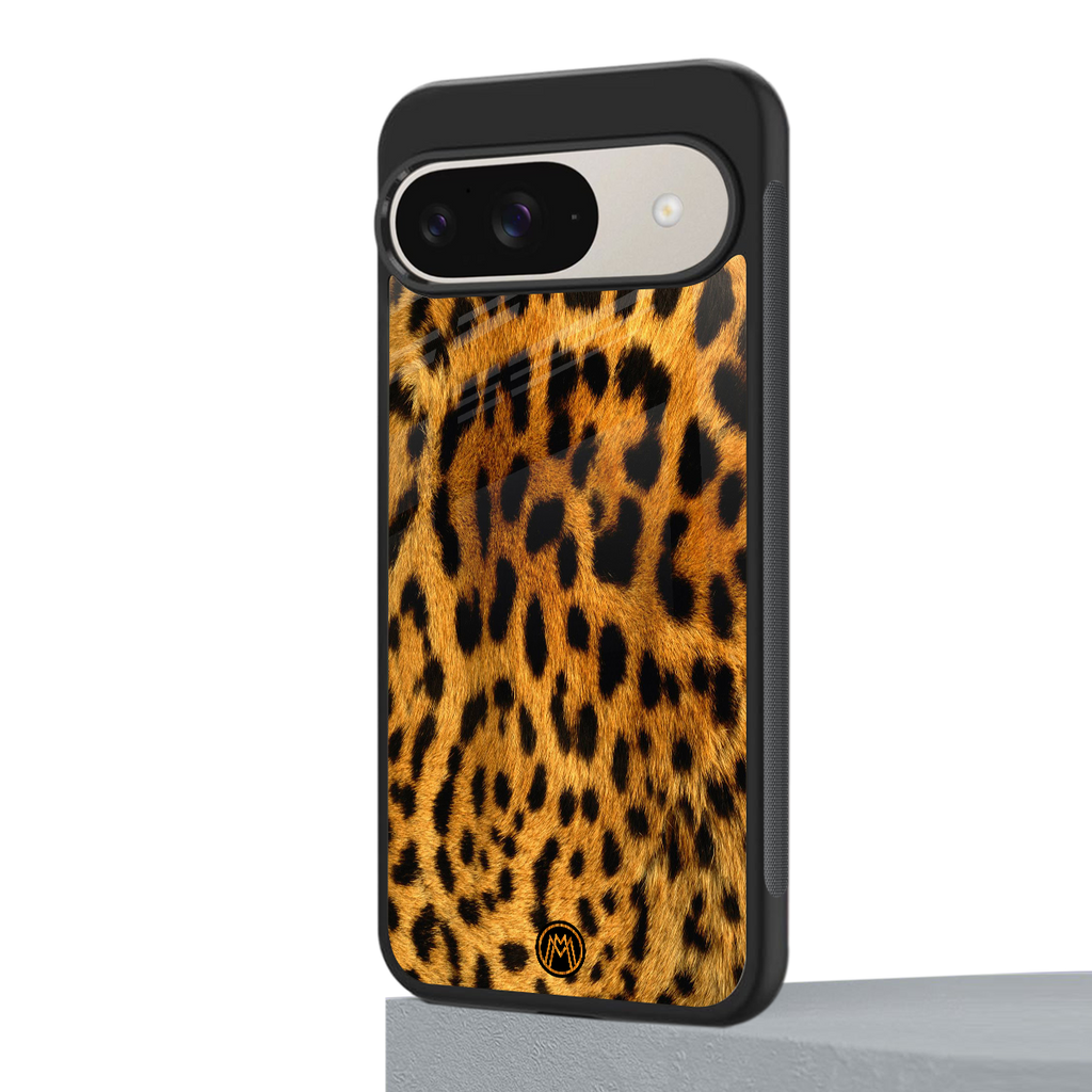 leopard fur back phone cover | glass case for google pixel 9