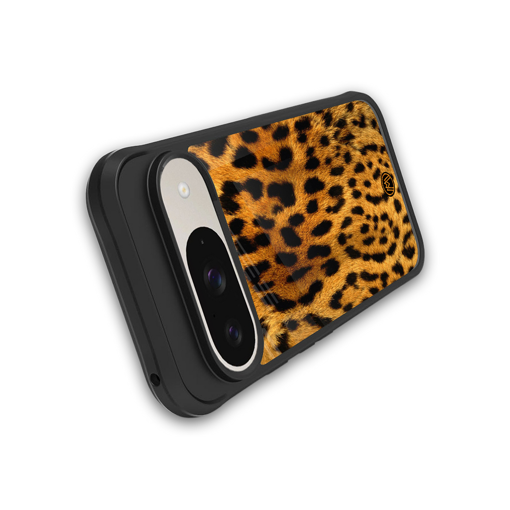 leopard fur back phone cover | glass case for google pixel 9