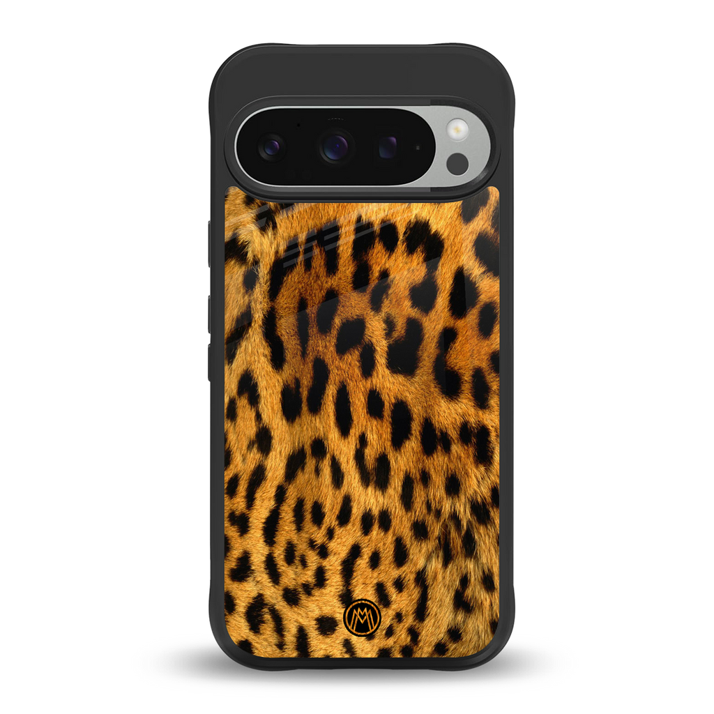 leopard fur back phone cover | glass case for google pixel 9 pro