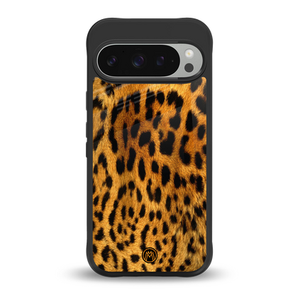 leopard fur back phone cover | glass case for google pixel 9 pro