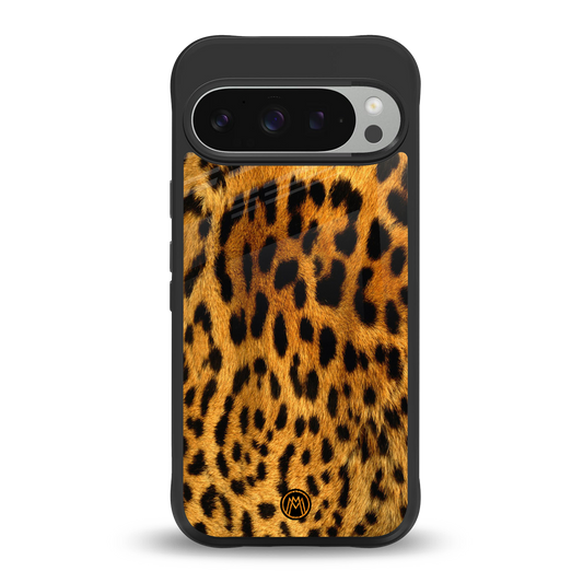 leopard fur back phone cover | glass case for google pixel 9 pro