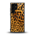 leopard fur back phone cover | glass case for samsung galaxy s23 ultra