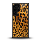 leopard fur back phone cover | glass case for samsung galaxy s23 ultra