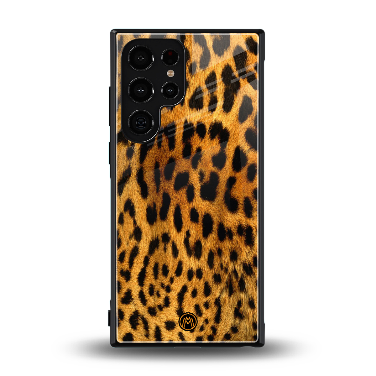 leopard fur back phone cover | glass case for samsung galaxy s23 ultra