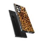leopard fur back phone cover | glass case for samsung galaxy s23 ultra