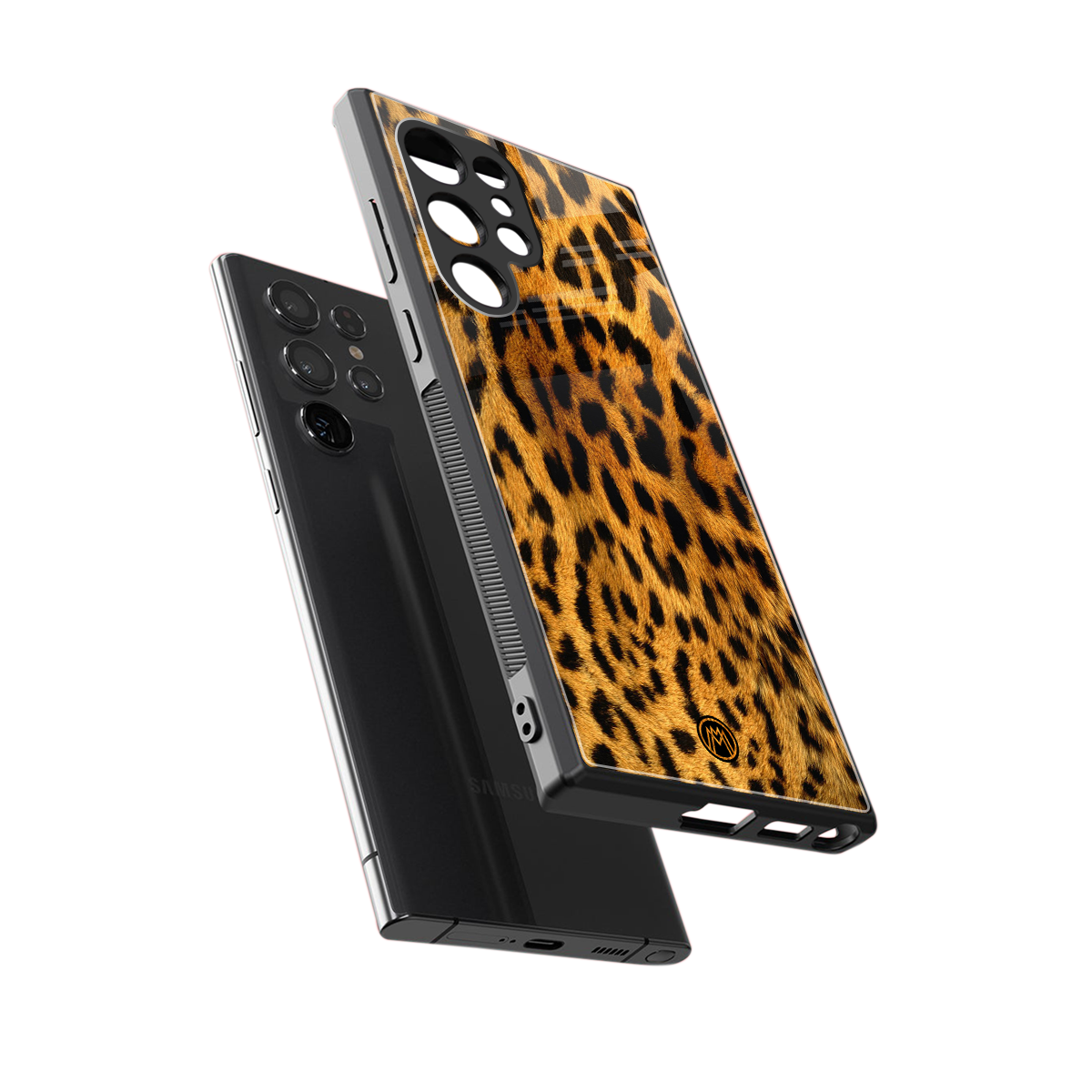 leopard fur back phone cover | glass case for samsung galaxy s23 ultra