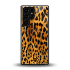 leopard fur back phone cover | glass case for samsung galaxy s25 ultra
