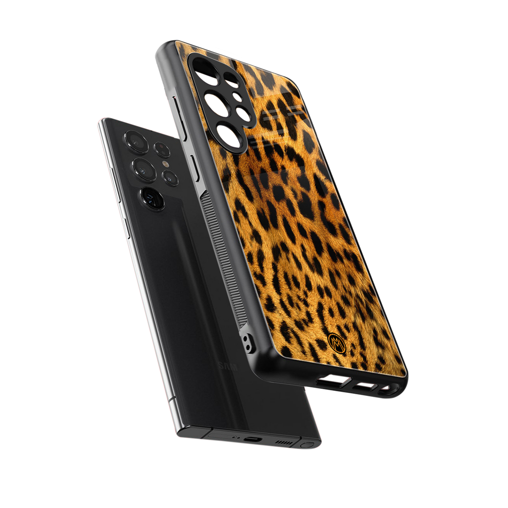 leopard fur back phone cover | glass case for samsung galaxy s25 ultra